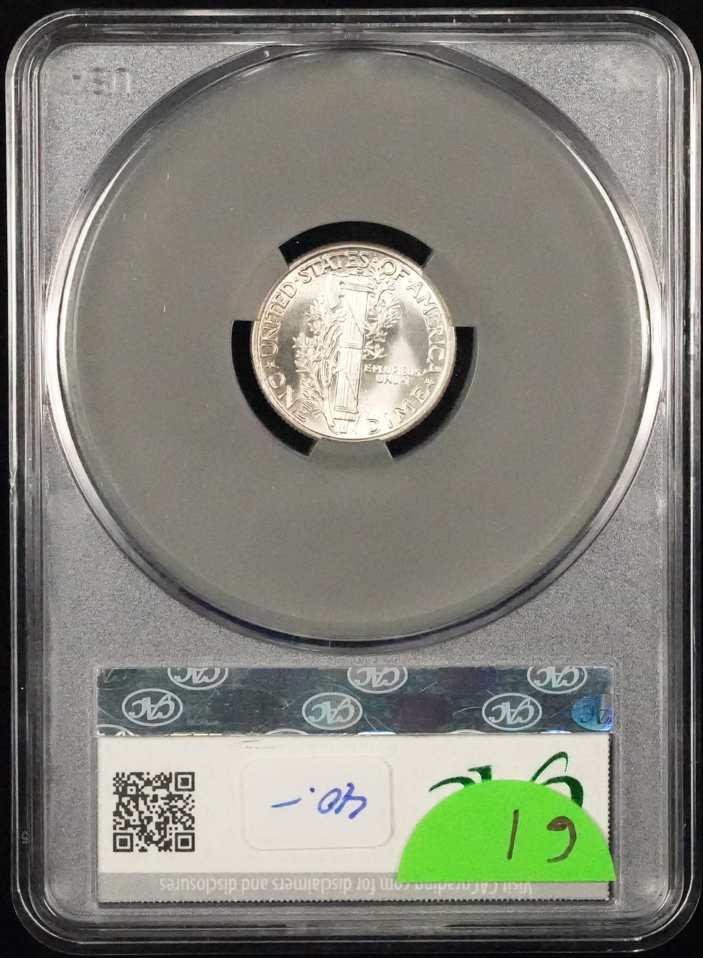 1943 Mercury Dime MS 62 FB CAC (61)
