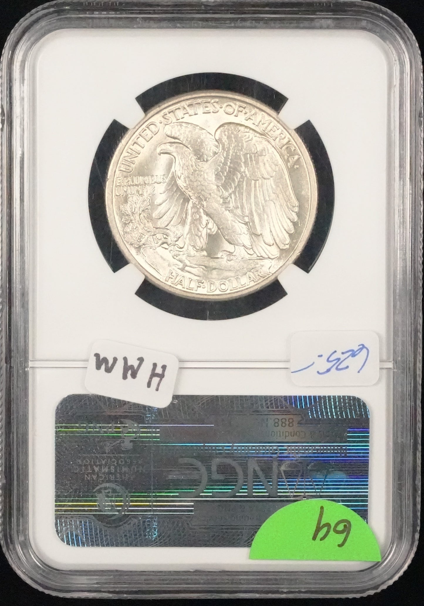 1929-D Walking Liberty Half Dollar AU 58 (69)