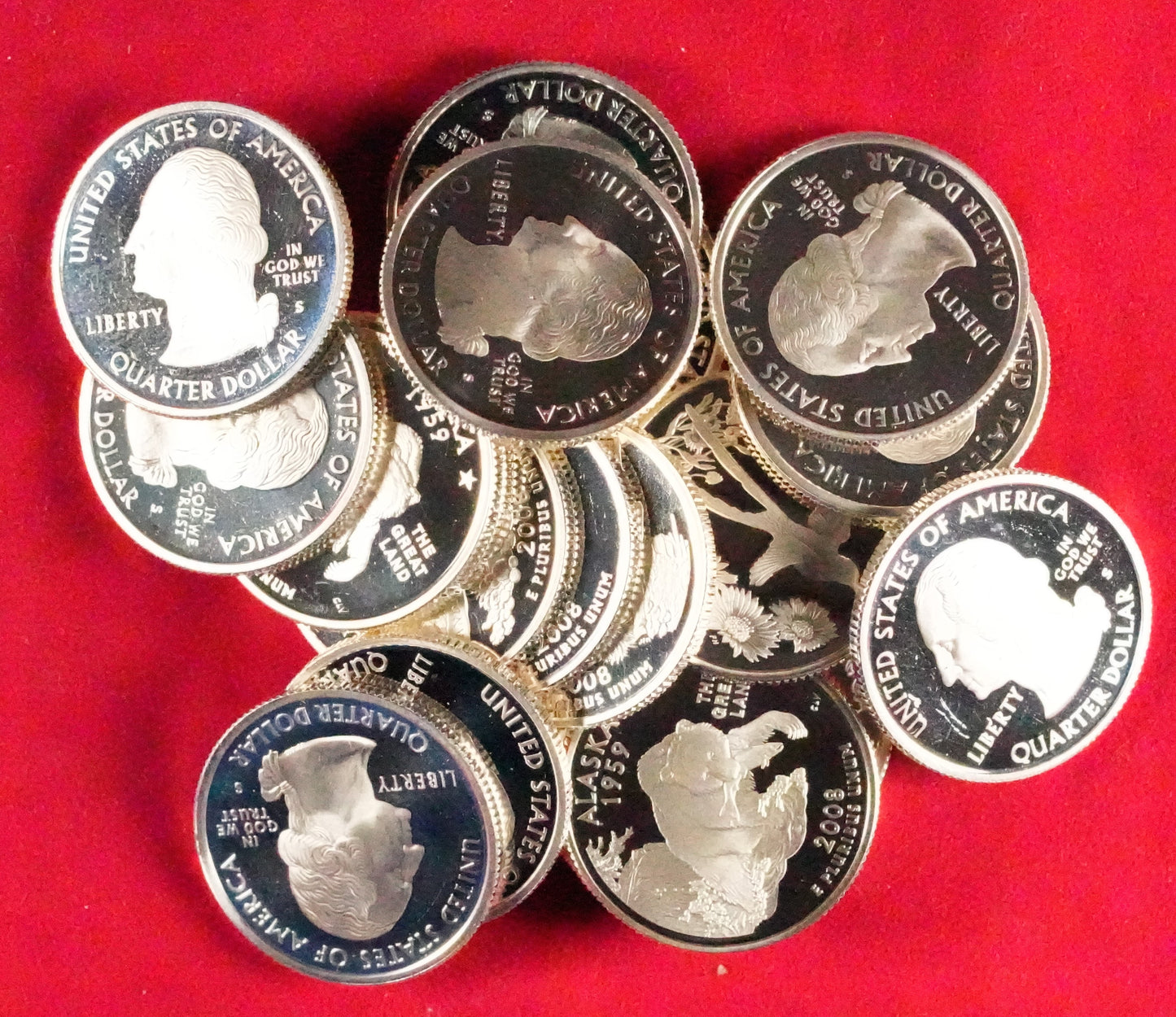 20 - Modern 90% Silver (Proof) Quarters (82)