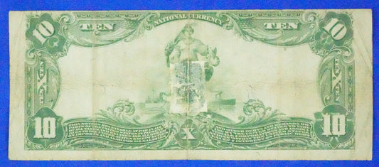 1902 - $10 National Bank Note - Raleigh, NC - Commercial Nat. Bank (100)