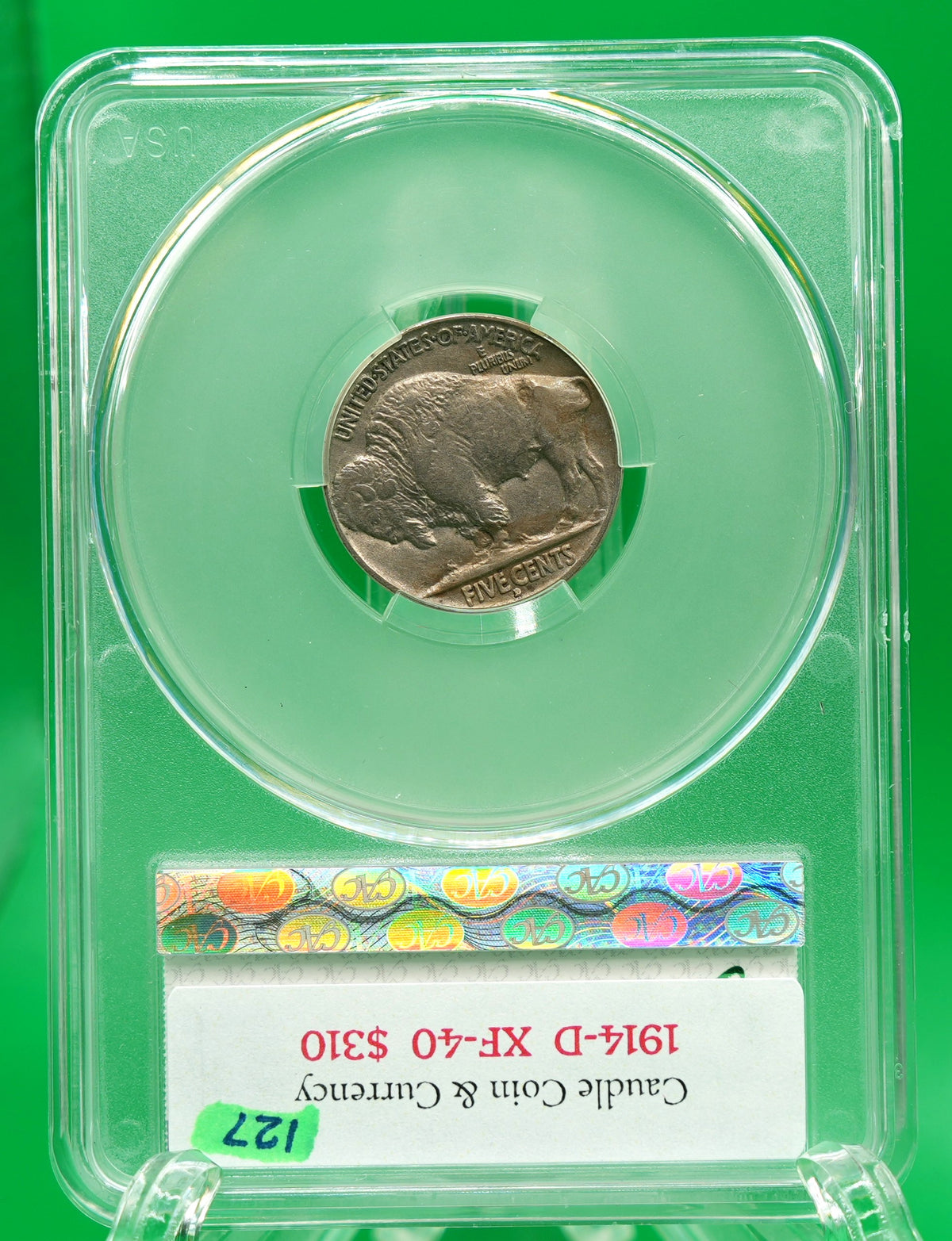 1914-D Buffalo Nickel XF 40 CAC (127)
