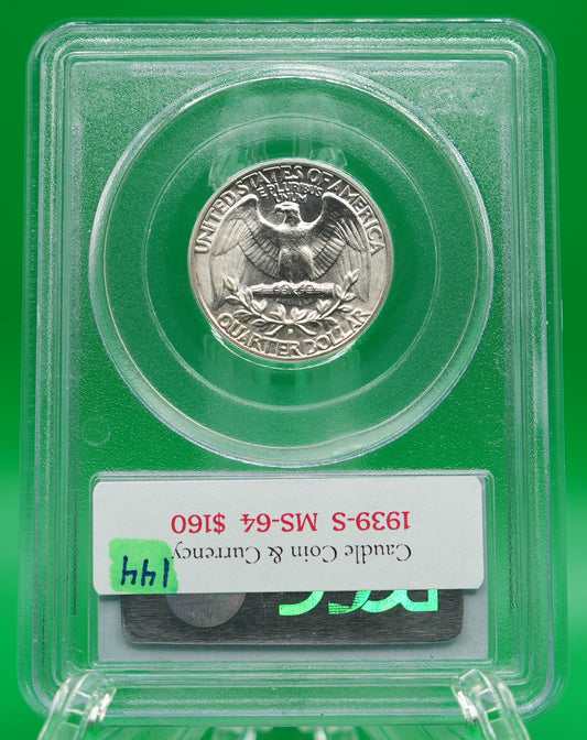 1939-S Washington Quarter MS 64 PCGS (144)