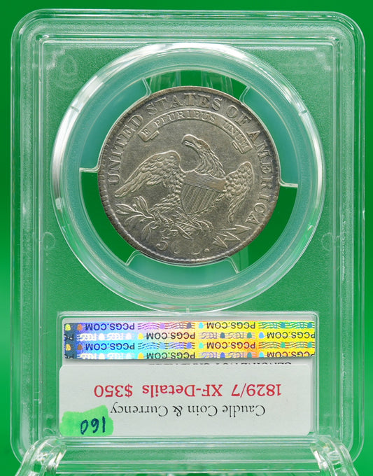 1829/7 Capped Bust Half XF Detail Cleaned PCGS (160)