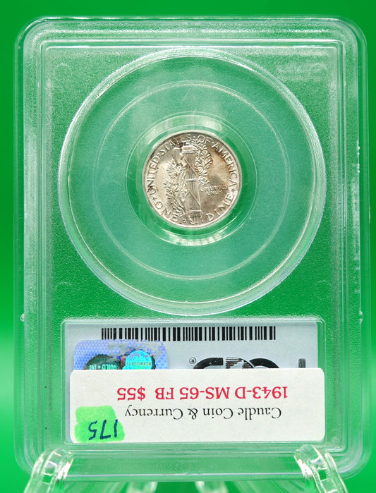 1943-D Mercury Dime MS 65 FB PCGS (175)