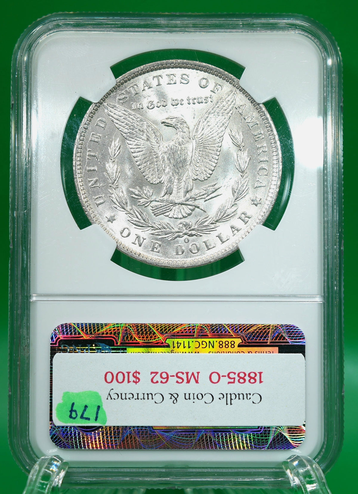 1885-O Morgan Dollar MS 62 NGC (179)