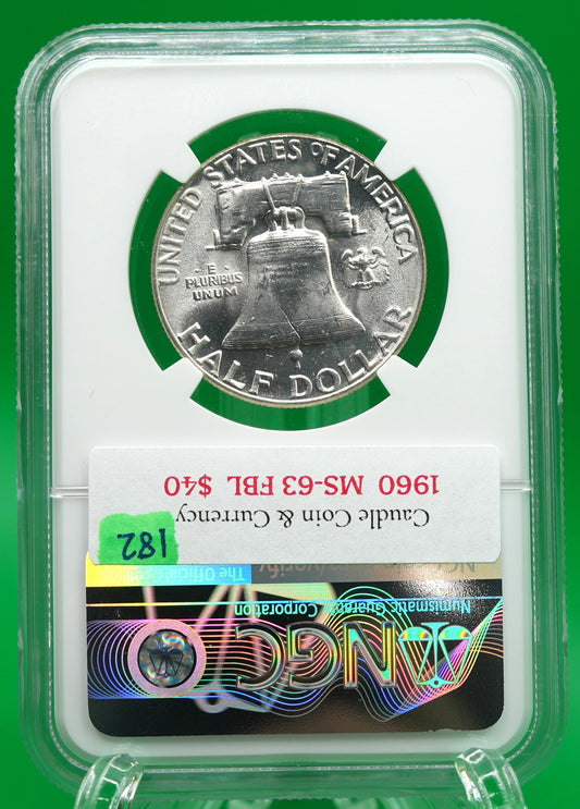 1960 Franklin Half MS 63 FBL NGC (182)