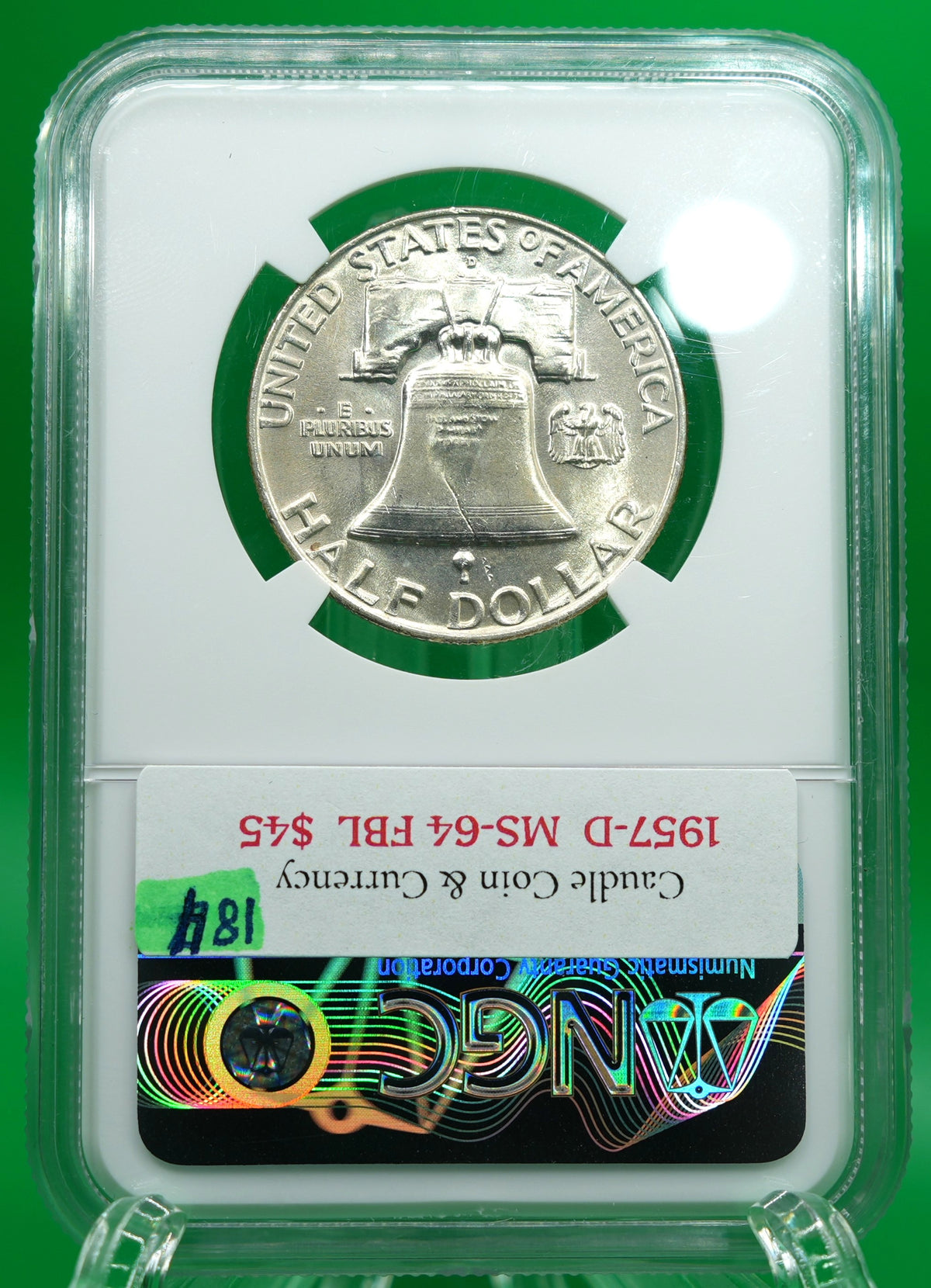 1957-D Franklin Half MS 64 FBL NGC (184)