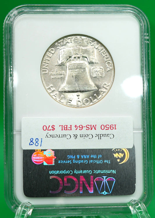 1950 Franklin Half MS 64 FBL NGC (188)