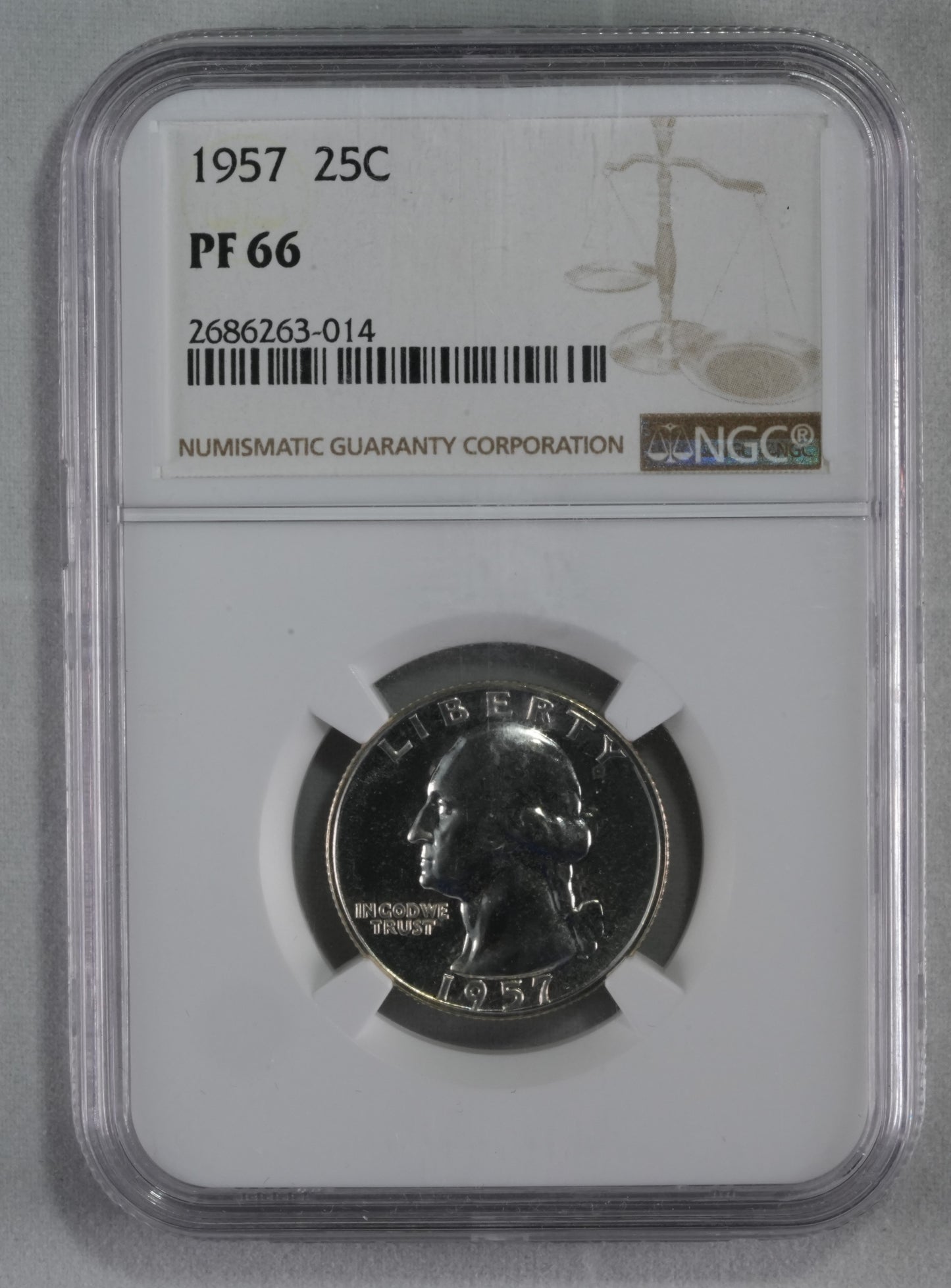 1957 Washington Quarter NGC Graded PF-66