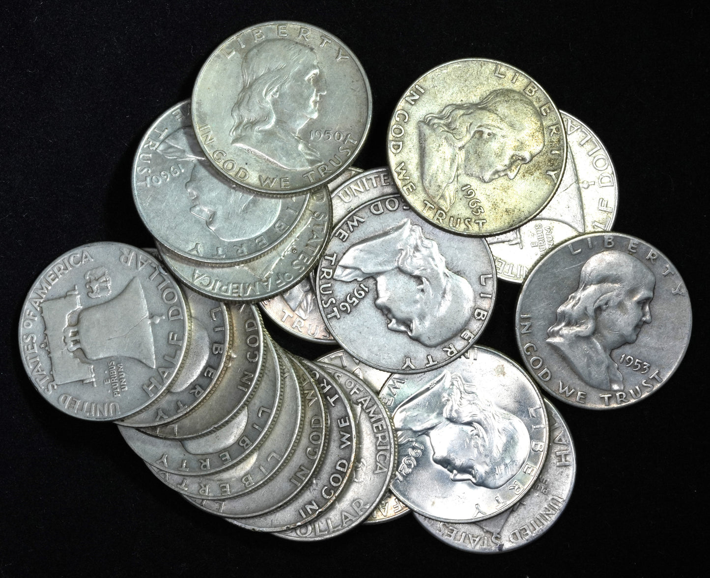 Full Roll - 20 Franklin Half Dollars (34)
