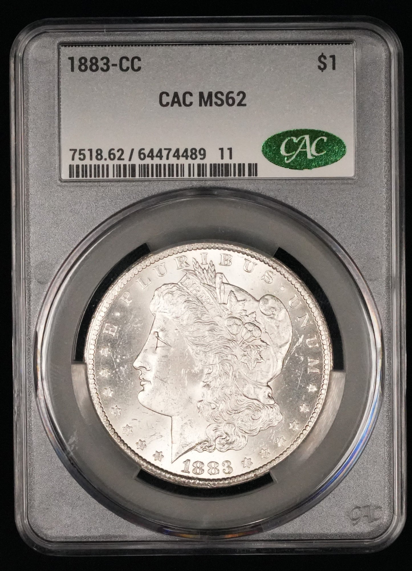 1883-CC Morgan Dollar MS 62 CAC (3)