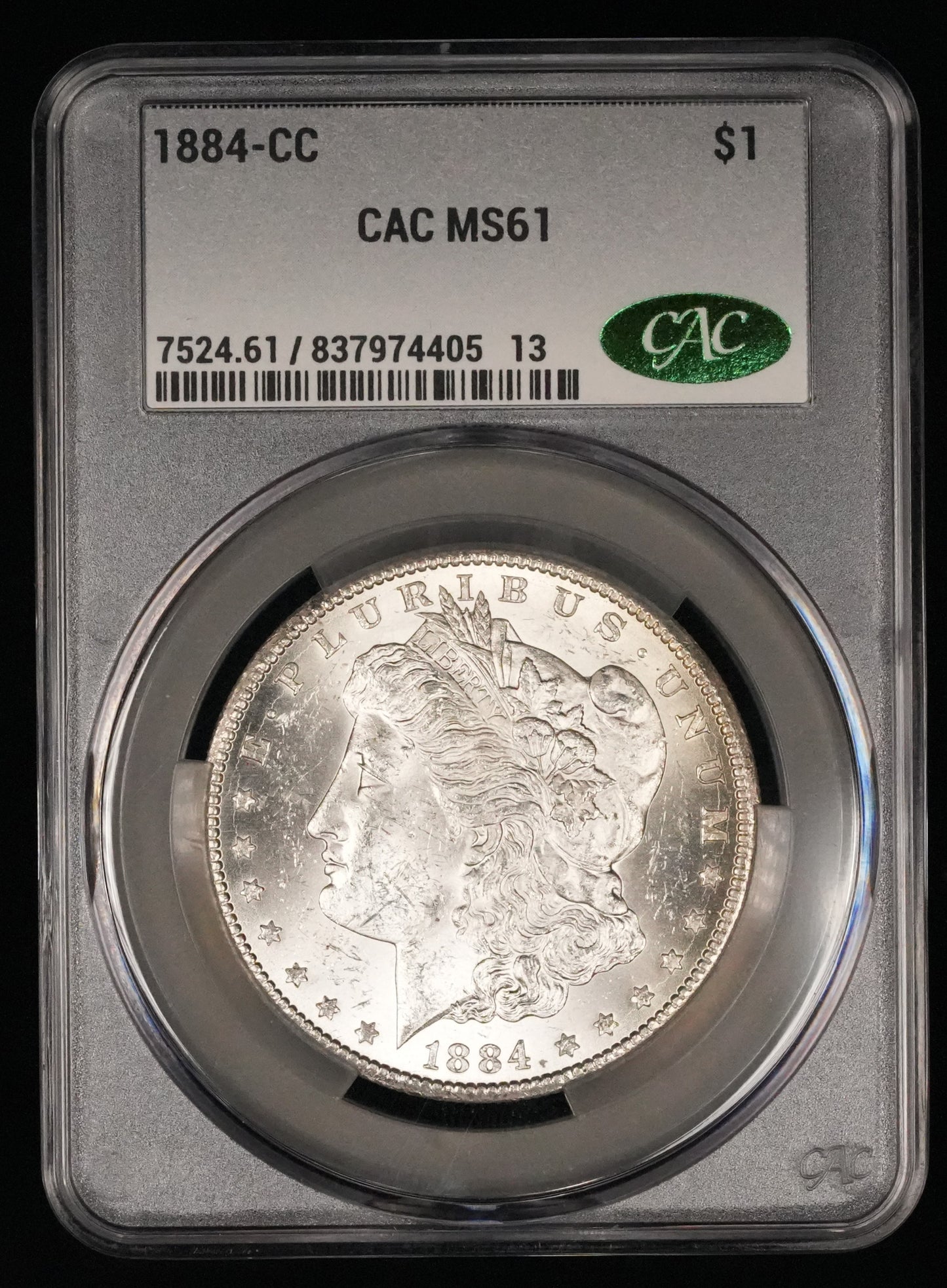 1884-CC Morgan Dollar MS 61 CAC (5)