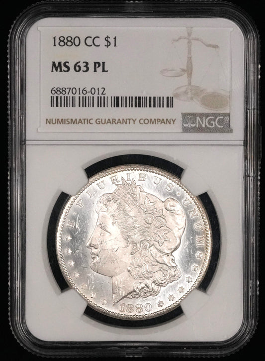 1880-CC Morgan Dollar MS 63 PL NGC (9)