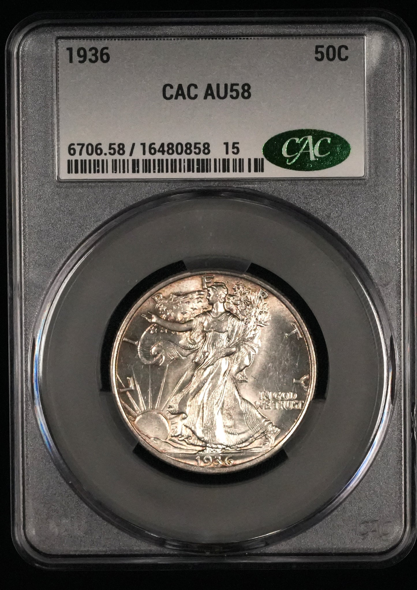 1936 Walking Liberty Half Dollar AU 58 CAC (14)
