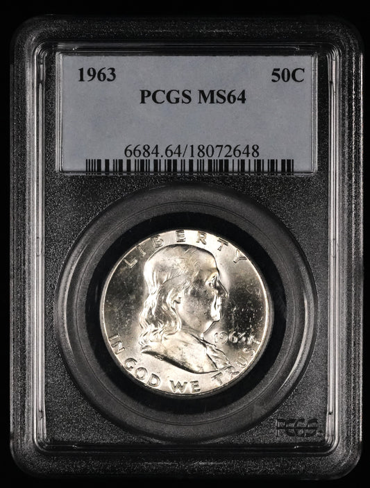 1963 Benjamin Franklin Half Dollar MS 64 PCGS (20)