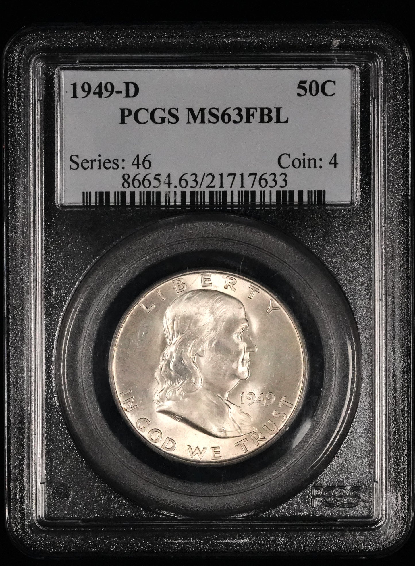 1949-D Benjamin Franklin Half Dollar MS 63 FBL PCGS (21)
