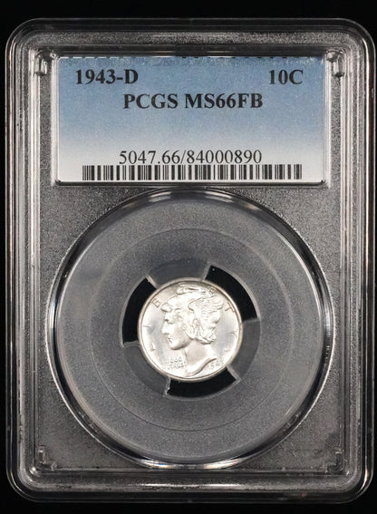 1943-D  Mercury Dime MS 66 FB PCGS (33)