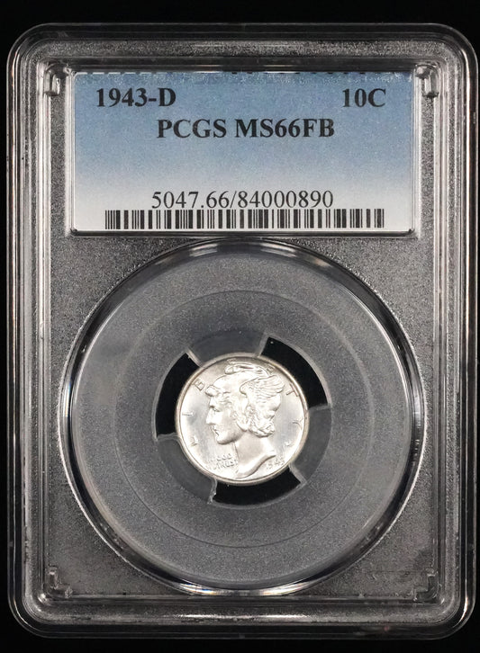 1943-D  Mercury Dime MS 66 FB PCGS (33)