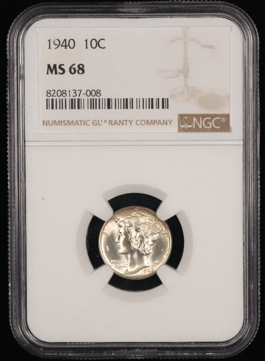 1940  Mercury Dime MS 68 NGC (34)