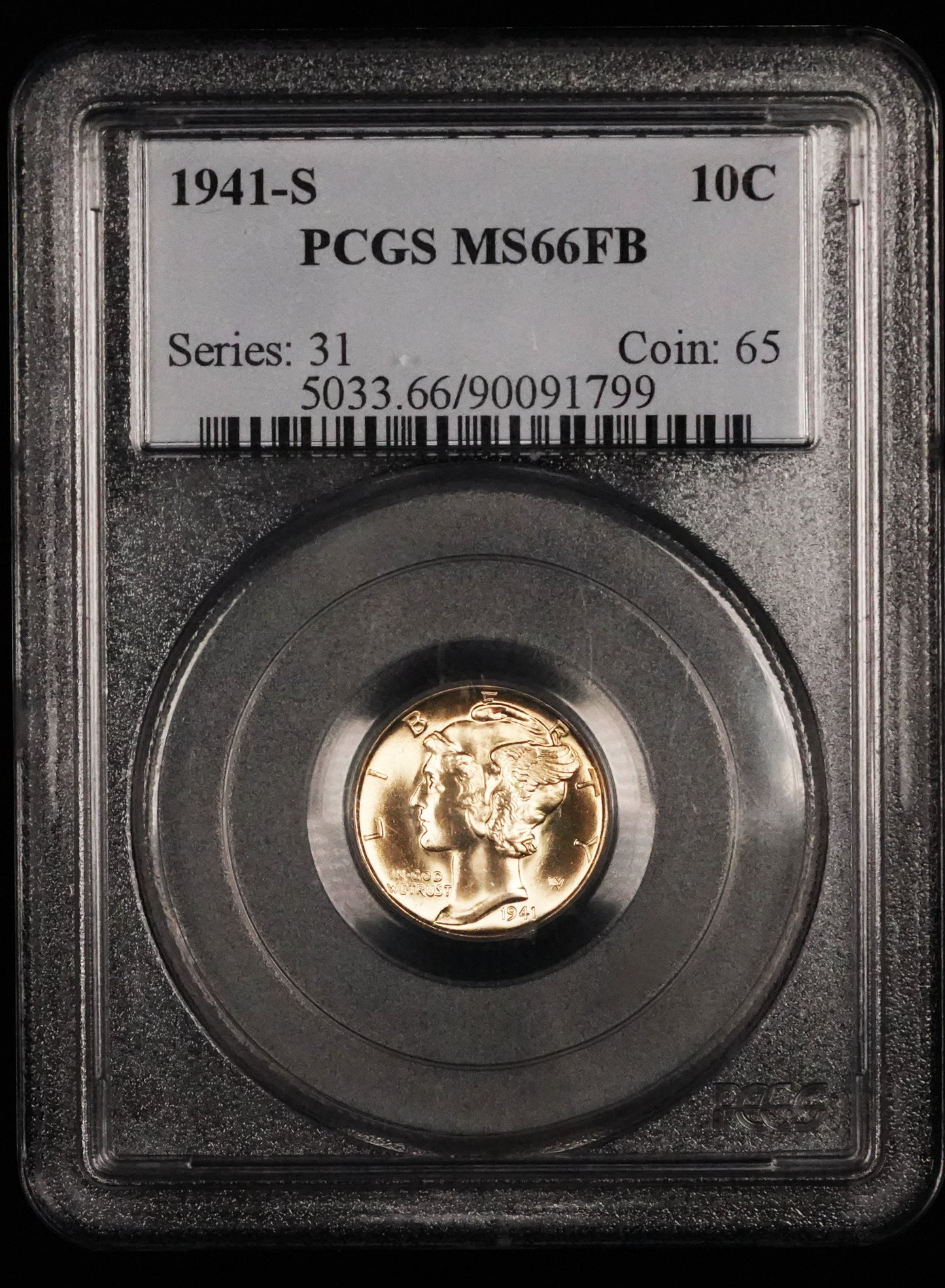 1941-S Mercury Dime MS 66 FB PCGS (38)