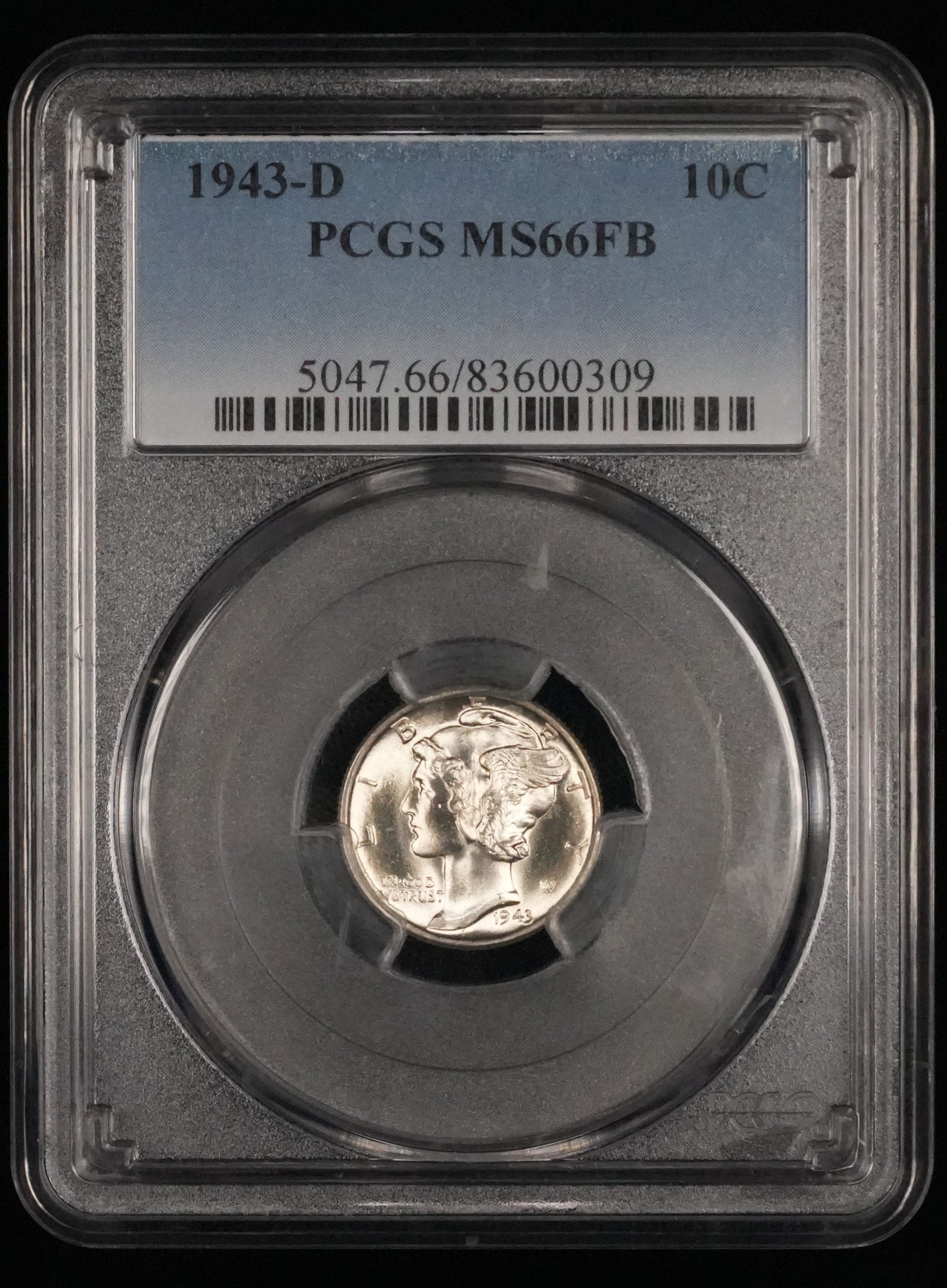 1943-D  Mercury Dime MS 66 FB PCGS (39)