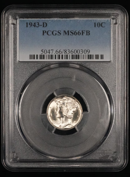 1943-D  Mercury Dime MS 66 FB PCGS (39)