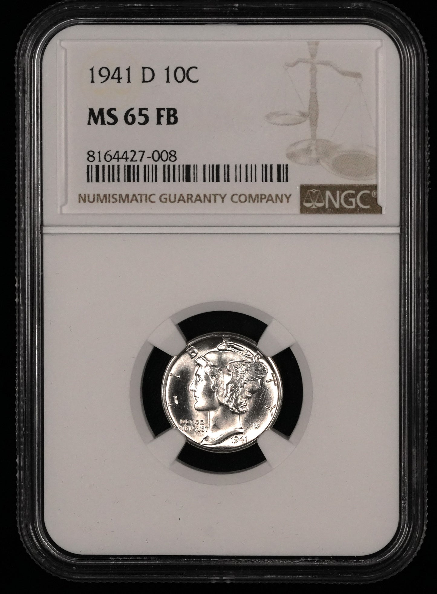 1941-D  Mercury Dime MS 65 FB NGC (40)