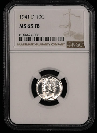 1941-D  Mercury Dime MS 65 FB NGC (40)