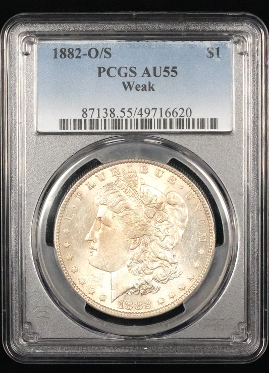 1882-O/S Weak Morgan Dollar AU 55 PCGS (45)