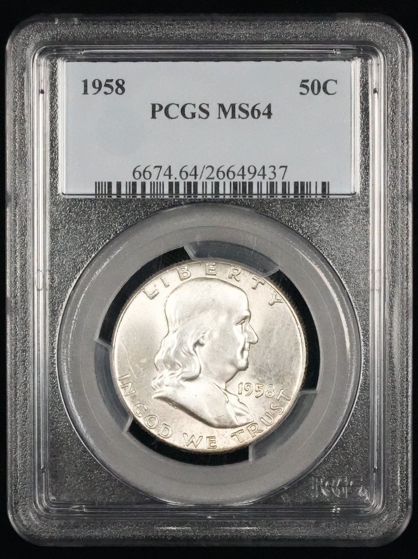 1958 Benjamin Franklin Half Dollar MS 64 PCGS (60)