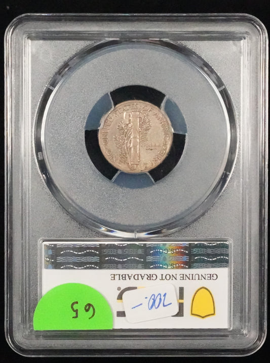 1942/1 Mercury Dime Scratch-XF Details PCGS (65)