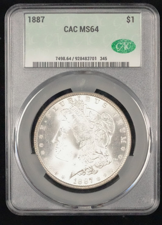 1887 Morgan Dollar MS 64 CAC (70)