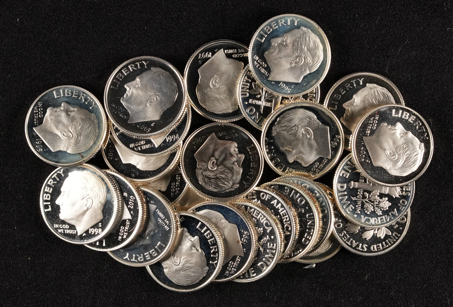 25 - Modern 90% Silver (Proof) Dimes (81)