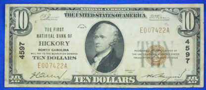 1929 $10 National Note - Hickory, NC (98)