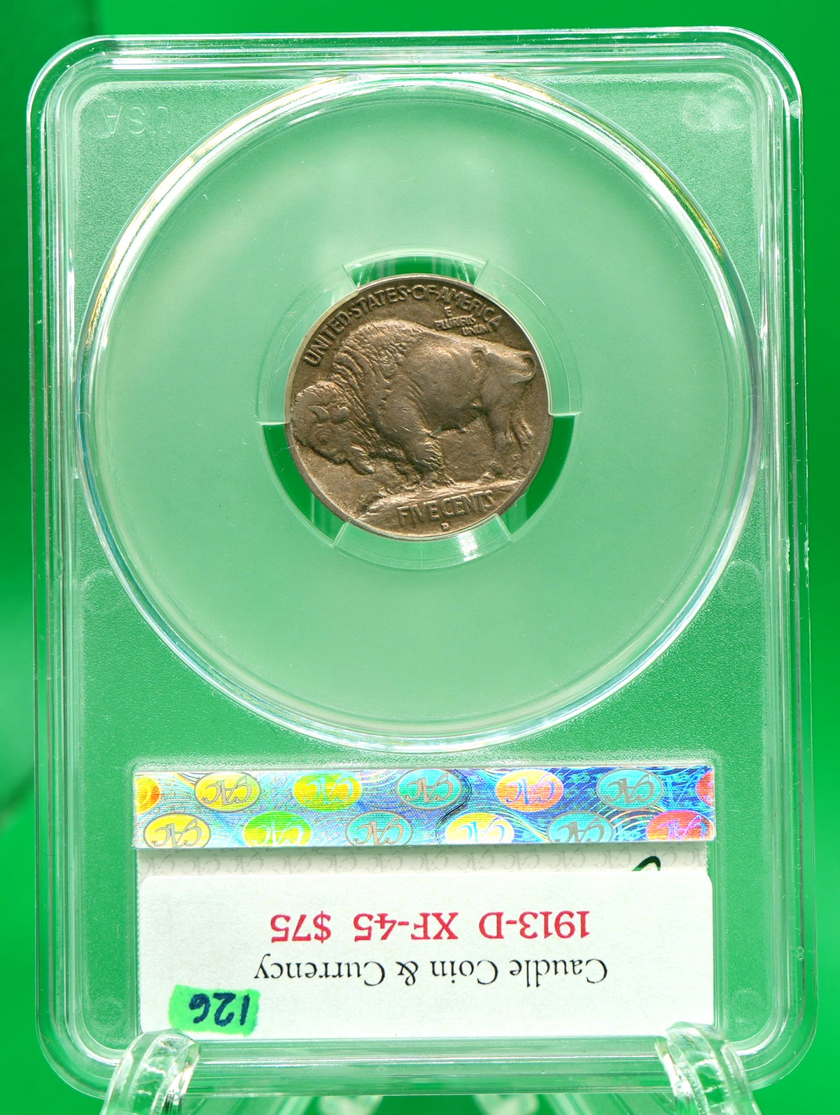 1913-D Buffalo Nickel XF 45 CAC (126)