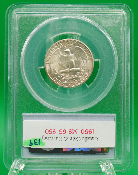 1950 Washington Quarter MS 65 PCGS (139)