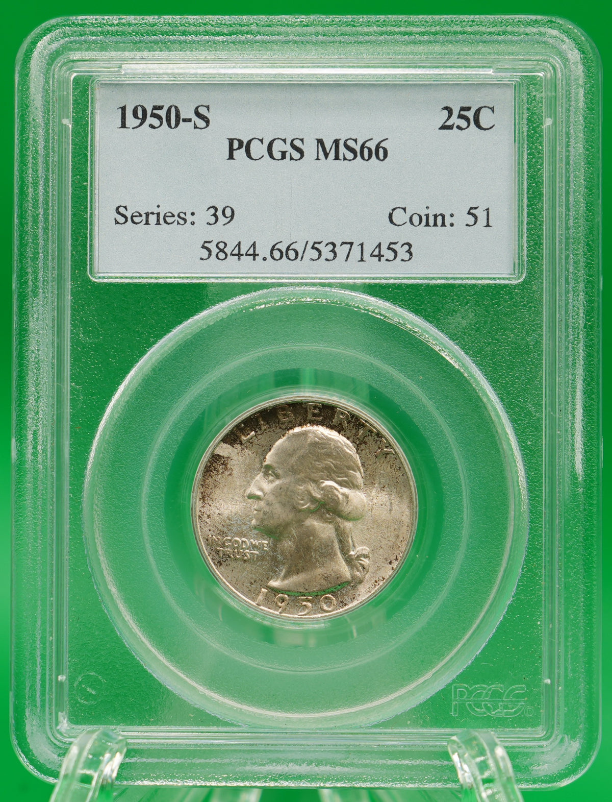 1950-S Washington Quarter MS 66 PCGS (140)