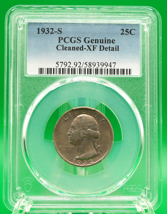 1932-S Washington Quarter Cleaned XF Detail PCGS (148)