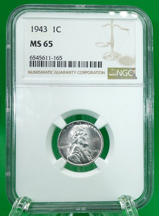 1943 Lincoln Steel Cent MS 65 NGC (153)