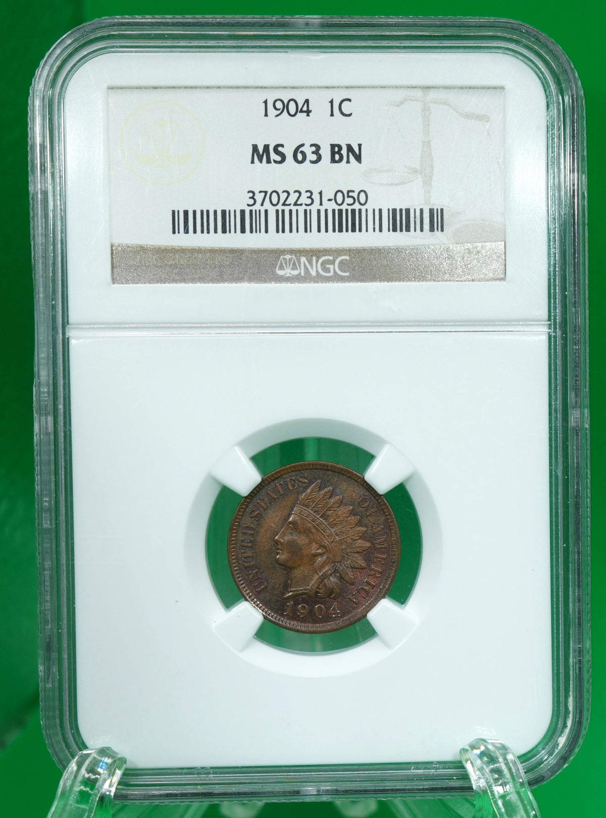 1904 Indian Head Cent MS 63 BN NGC (155)