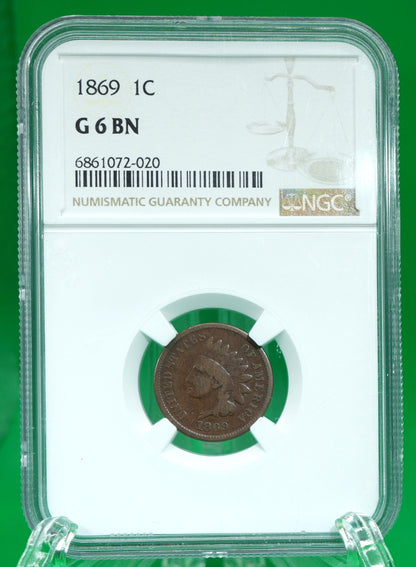 1869 Indian Head Cent G 06 BN NGC (157)