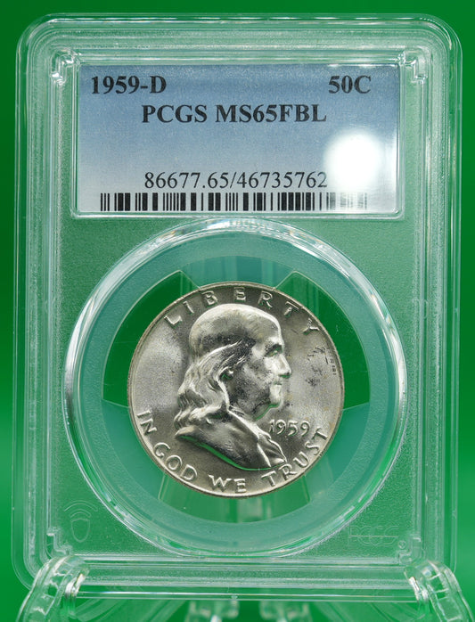 1959-D Franklin Half MS 65 FBL PCGS (161)