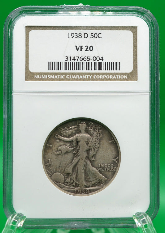 1938-D Walking Liberty Half VF 20 NGC (168)