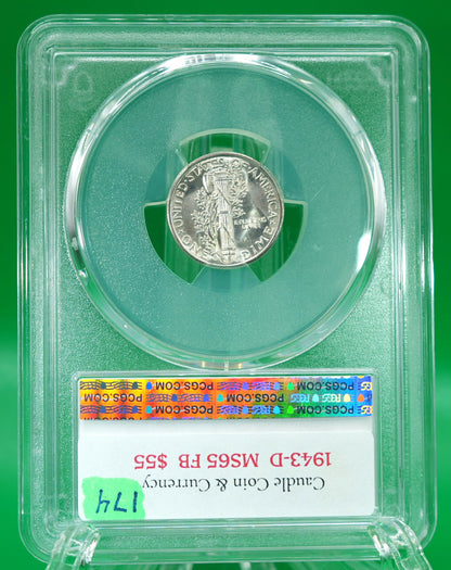 1943-D Mercury Dime MS 65 FB PCGS (174)