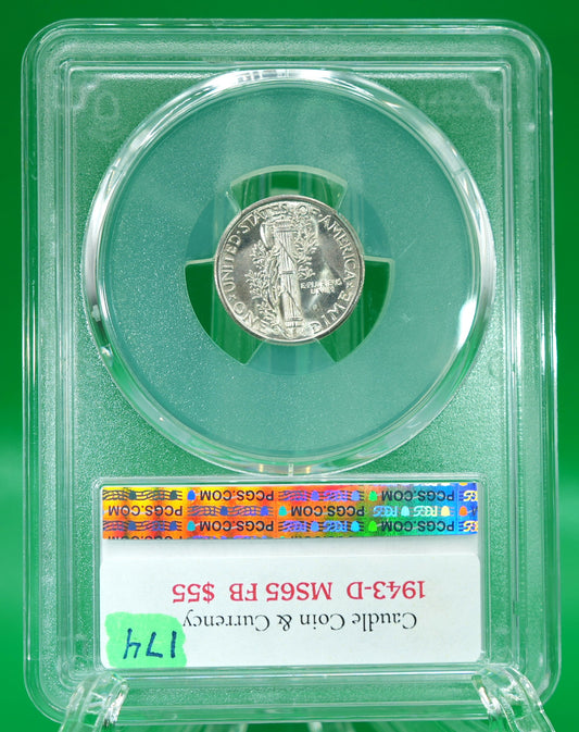1943-D Mercury Dime MS 65 FB PCGS (174)
