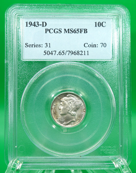 1943-D Mercury Dime MS 65 FB PCGS (175)