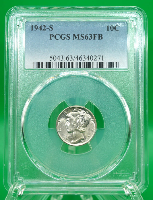 1942-S Mercury Dime MS 63 FB PCGS (176)