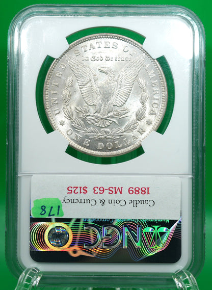 1889 Morgan Dollar MS 63 NGC (178)