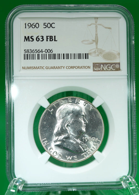 1960 Franklin Half MS 63 FBL NGC (182)