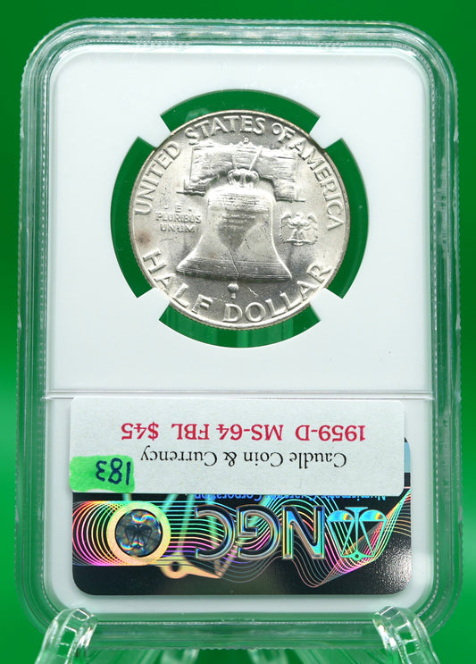 1959-D Franklin Half MS 64 FBL NGC (183)